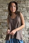  Benji Linen Panel Wave Vest Mocha - 